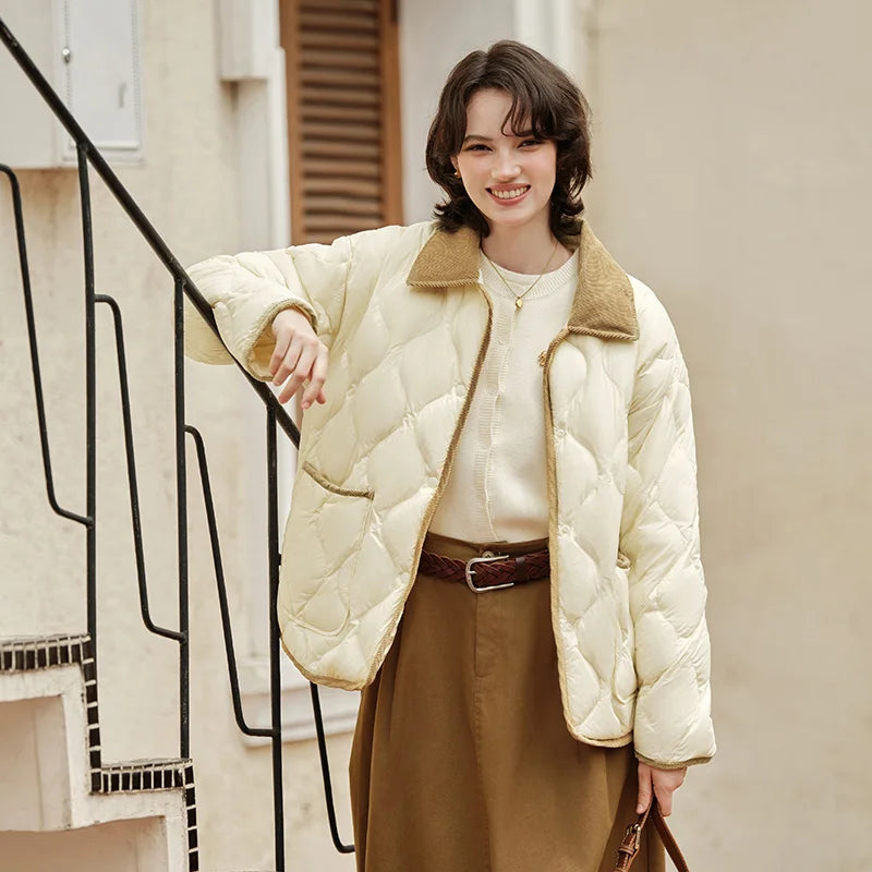 Corduroy Collar  Vintage Three-Proof Coat