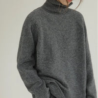100% Wool Loose Turtleneck Sweater