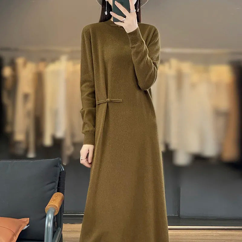 Cashmere and Wool Knitted A-Line Dress