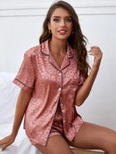 Satin Shorts Pajamas Two Piece Set