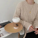 Crew Neck Cable Knit Cashmere Sweater