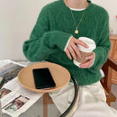 Crew Neck Cable Knit Cashmere Sweater