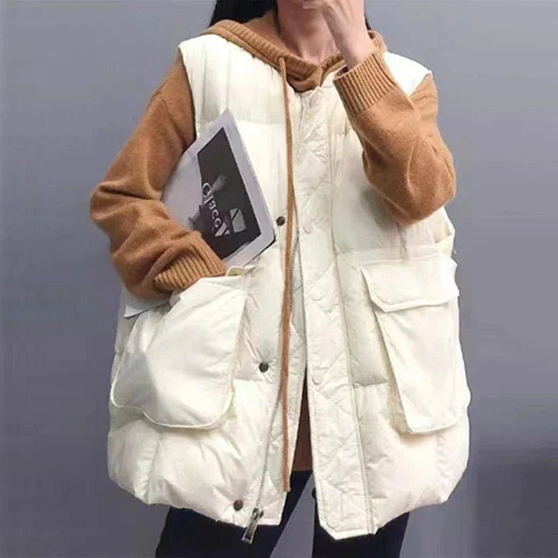 Casual Round-Neck Vest Down Jacket