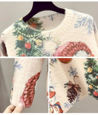 Christmas Snowman Pullover Knitted  Sweater