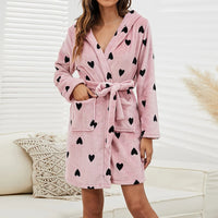 Flannel Hooded Pajamas Robe
