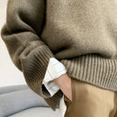 Loose High Neck Wool Pullover Sweater