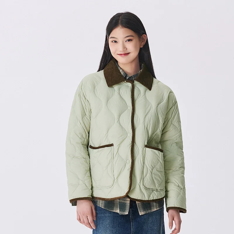 Corduroy Collar  Vintage Three-Proof Coat