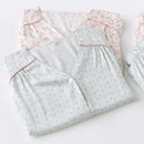 Long-sleeved Shirt & Pants Satin Pajamas Set