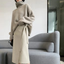 Loose High Neck Wool Pullover Sweater