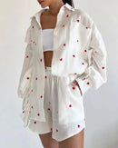 Cotton long sleeves Shirt & Shorts Set