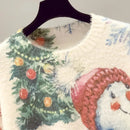 Christmas Snowman Pullover Knitted  Sweater