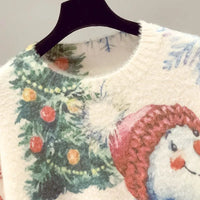 Christmas Snowman Pullover Knitted  Sweater