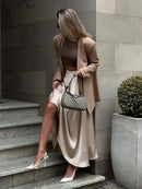 Elegant Satin High Waist Maxi Skirt