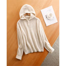 Button Detail Ribbed Wool Hoodie