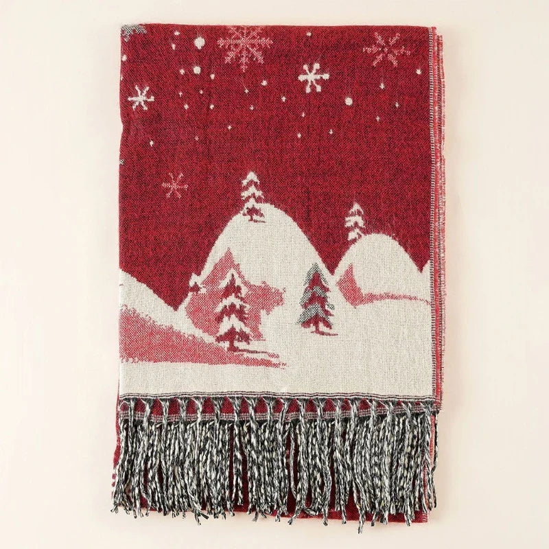 Christmas Snowflake Long Scarf