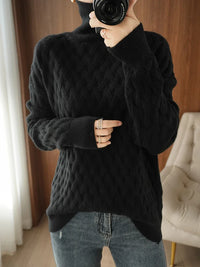 Slouchy Turtleneck Wool Sweater